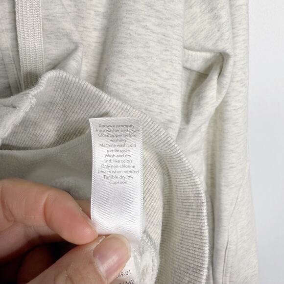Athleta SP Small Petite Fog Heather Grey Triumph Long Hoodie Jacket Full Zip - Picture 10 of 14